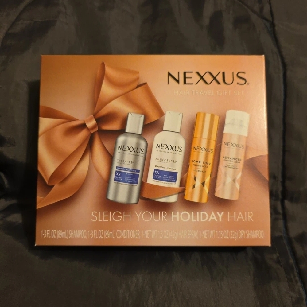 NEW Nexxus Hair Travel Gift Set Therappe, Humectress, Hair Spray, Dry Shampoo